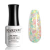 Picture of RARJSM Glitter Gel Nail Polish Pink Yellow Green Patel Spring Summer Color Big Flakes Gel Polish Sparkly Chunky Clear Shimmer Pigments Soak off Led UV Curing Required for Home Salon Manicure 15ml