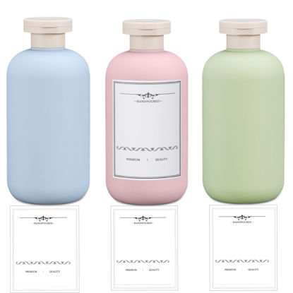 Picture of UMETASS Travel Shampoo Bottle, Empty Plastic Squeeze Bottles 10oz with Flip Cap, Lotion Container for Tavel Size Shampoo and Conditioner
