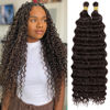 Picture of Eerya Long Curly Braiding Hair 18 Inch 2 Packs Dark Brown Ocean Wave Crochet Hair for Black Women Deep Wave Braiding Hair for Boho Braids (18 inch, #4)