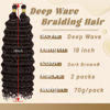 Picture of Eerya Long Curly Braiding Hair 18 Inch 2 Packs Dark Brown Ocean Wave Crochet Hair for Black Women Deep Wave Braiding Hair for Boho Braids (18 inch, #4)