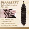 Picture of Eerya Long Curly Braiding Hair 18 Inch 2 Packs Dark Brown Ocean Wave Crochet Hair for Black Women Deep Wave Braiding Hair for Boho Braids (18 inch, #4)