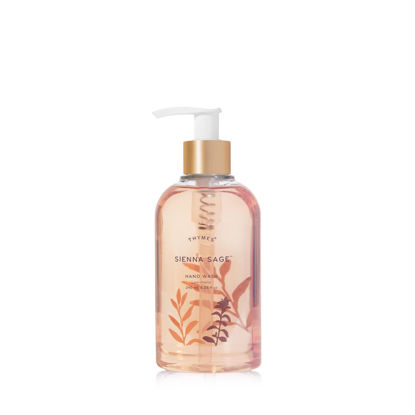 Picture of Thymes Moisturizing Hand Wash Soap with Pump - Luxury Hand Soap Gently Cleanses & Moisturizes - Skin Care with Glycerin & Calendula - Comforting, Warm Fragrance (Sienna Sage, 8.25 oz)