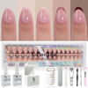 Picture of SXC Cosmetics French Tip Press On Nails - Skin Tone Nude and Color Series, XS Almond X-Pro Tips Starter Kit ST118KIT