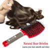 Picture of Detangling Brush Boar Bristles Set KTKUDY Hair Brush Curved and Vented Detangler Brush for Women Men Kids Wet and Dry Hair (Red&White)
