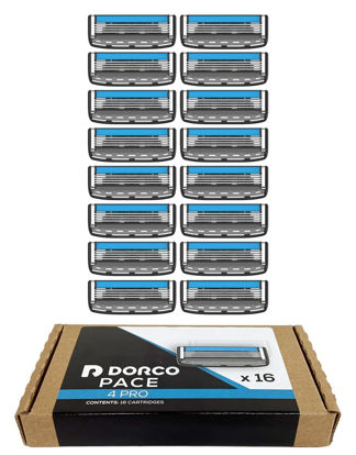 Picture of Dorco Pace 4 Pro - Four Blade Razor Shaving System - 16 Cartridges (No Handle)