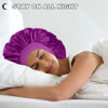 Picture of 2 Pcs Extra Large Satin Hair Bonnet for Sleeping Cap 17 inches Jumbo Silk Sleep Bonnet for Women (Black & Purple)