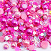 Picture of Briskbloom 60g Mix Pearls and Rhinestones for Crafts, 3620PCS 2mm-10mm Flatback Pearl Rhinestones for Nails Face Art Tumblers, Jelly Rhinestones and Half Pearls, Light Pink|Hot Pink|Clear