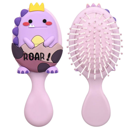 Picture of DINATIS Toddler Detangler Brush - Mini Massage Brush for Kids with Air Cushion - For Thin Hair of Boys and Girls - Purple