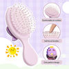 Picture of DINATIS Toddler Detangler Brush - Mini Massage Brush for Kids with Air Cushion - For Thin Hair of Boys and Girls - Purple