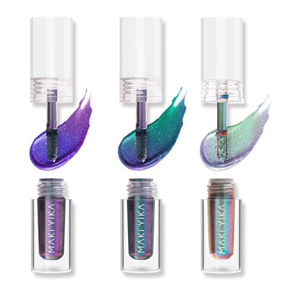 Picture of MAKI YIKA 3Pc Glitter Eyeshadow Liquid Multichrome Eyeshadows Long Lasting, Metallic Chameleon Eye Shadow Smudgeproof Holographic Eye Topper Glitters (#1+3+6)