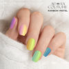 Picture of Adora Couture Semi Cured Gel Nail Strips |30pcs Glossy Colorful Nail Wraps | Glaze Nail Strips Gel Nail Stickers with UV Light Required (Pastel Rainbow)