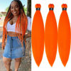 Picture of Orange Braiding Hair Pre Stretched Kanekalon Prestretched Braiding Hair 26 Inch 3 Packs Synthetic Hair Extensions for Braiding by UPruyo (3 Packs-Orange)