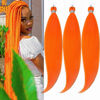 Picture of Orange Braiding Hair Pre Stretched Kanekalon Prestretched Braiding Hair 26 Inch 3 Packs Synthetic Hair Extensions for Braiding by UPruyo (3 Packs-Orange)