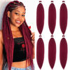 Picture of Dark Red Burgundy Braiding Hair Pre Stretched 26 inch Synthetic Hair for Braiding Micro Braiding Hair Extensions for Box Braids Long Knotless Prestretched Pre Stretched Braiding Hair (Pack of 6, 900#)