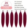 Picture of Dark Red Burgundy Braiding Hair Pre Stretched 26 inch Synthetic Hair for Braiding Micro Braiding Hair Extensions for Box Braids Long Knotless Prestretched Pre Stretched Braiding Hair (Pack of 6, 900#)