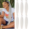 Picture of Silver Grey Braiding Hair Kanekalon Hair Extensions for Braiding Braids Grey Braiding Hair Pre Stretched 26 inch Synthetic Jumbo Knotless Kids Prestressed Braiding Hair 26 inch 6 packs