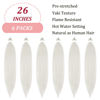 Picture of Silver Grey Braiding Hair Kanekalon Hair Extensions for Braiding Braids Grey Braiding Hair Pre Stretched 26 inch Synthetic Jumbo Knotless Kids Prestressed Braiding Hair 26 inch 6 packs