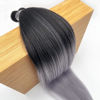 Picture of Pre Stretched Braiding Hair Ombre Black Silver Grey Braiding Hair Pre Stretched Kanekalon 26 Inch Long Prestretched Braiding Hair Ombre Synthetic Hair for Braiding Extensions UPruyo (3 Packs)