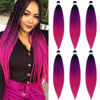 Picture of UPruyo Colored Purple Pink Ombre Braiding Hair Extensions for Braids Kanekalon Prestretched Pre Stretched Braiding Hair Ombre Fake Synthetic Hair for Braiding (24 In 6 Packs)