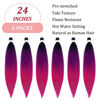 Picture of UPruyo Colored Purple Pink Ombre Braiding Hair Extensions for Braids Kanekalon Prestretched Pre Stretched Braiding Hair Ombre Fake Synthetic Hair for Braiding (24 In 6 Packs)