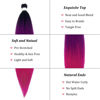Picture of UPruyo Colored Purple Pink Ombre Braiding Hair Extensions for Braids Kanekalon Prestretched Pre Stretched Braiding Hair Ombre Fake Synthetic Hair for Braiding (24 In 6 Packs)