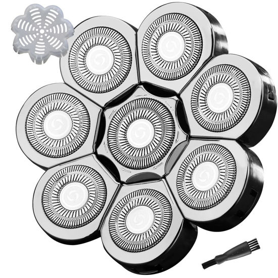 Picture of WAHFOX 8 Blades Head Shaver Replacement Blades for Head Shaver Electric Shaver replacement heads 8D Head Blade 8 Heads Electric Razor Shaver Head