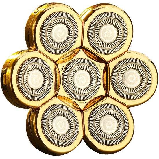 Picture of WAHFOX Universal 7 Gold Blades Shaver Replacement Heads for Mainstream Shaver Brands, Eelectric Shaver Replacement Heads Head Shaver Replacement Heads