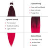 Picture of UPruyo Mixed Black Pink Braiding Hair Pre Stretched Prestretched Braiding Hair Ombre Pink Hair Extensions for Braids Synthetic Hair for Braiding Colored Kids Micro Braiding Hair (26 In 3 Packs)