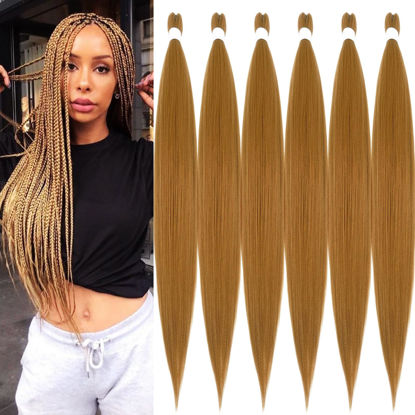 Picture of UPruyo Pre Stretched Braiding Hair Extensions for Braiding Color 27 Honey Blonde Braiding Hair Pre Stretched 26 inch 6 packs Knotless Synthetic Jumbo Hypoallergenic Braiding Hair Extensions