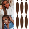 Picture of Pre Stretched Braiding Hair Brown Braiding Hair Kanekalon Prestretched Braiding Hair 26 Inch Folded 6 Packs Yaki Texture Long Color Knotless Synthetic Braiding Hair Extensions for Micro Box Braids