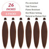 Picture of Pre Stretched Braiding Hair Brown Braiding Hair Kanekalon Prestretched Braiding Hair 26 Inch Folded 6 Packs Yaki Texture Long Color Knotless Synthetic Braiding Hair Extensions for Micro Box Braids