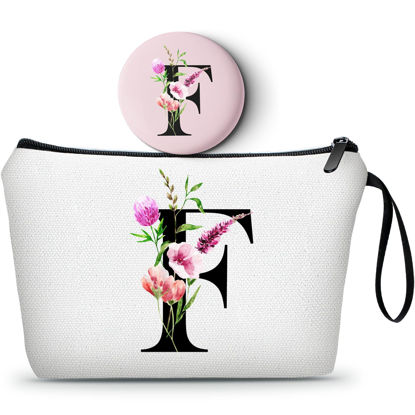 Picture of SEAMOON Friend Birthday Gifts for Women,Appreciation Gifts for Coworkers,Nurse Gifts,Bridesmaid Gifts,Makeup Bag with Mirror,Cosmetic Pouch,Sister Gifts,Personalized Gifts,Christmas Gifts,F