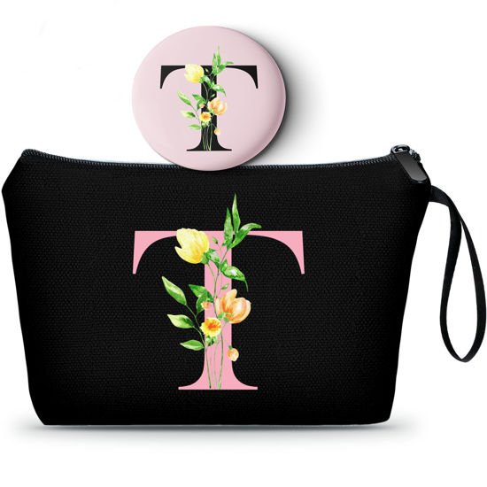 Picture of Gifts for Mom Birthday,Initial Gifts,Monogram Gifts,Gifts for Friends,Makeup Bag with Mirror,Bride to be Gifts,Sisters Gifts from Sister,Womens Gifts Unique,Personalized Gifts,Christmas Gifts,T