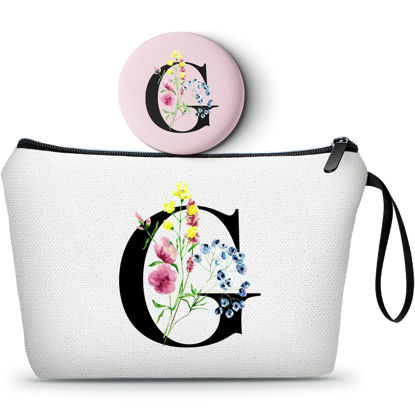 Picture of SEAMOON Friend Birthday Gifts for Women,Appreciation Gifts for Coworkers,Nurse Gifts,Bridesmaid Gifts,Makeup Bag with Mirror,Cosmetic Pouch,Sister Gifts,Personalized Gifts,Christmas Gifts,G
