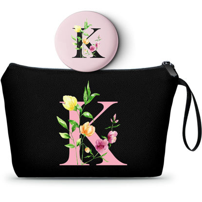 Picture of SEAMOON Birthday Gifts for Mom,Aunt,Teacher, Sister, Friend, Makeup Bag, Thank You Gifts for Women, Appreciation Gifts for Coworkers, Bride Bridesmaid Makeup Bag with Mirror,Christmas Gifts,K