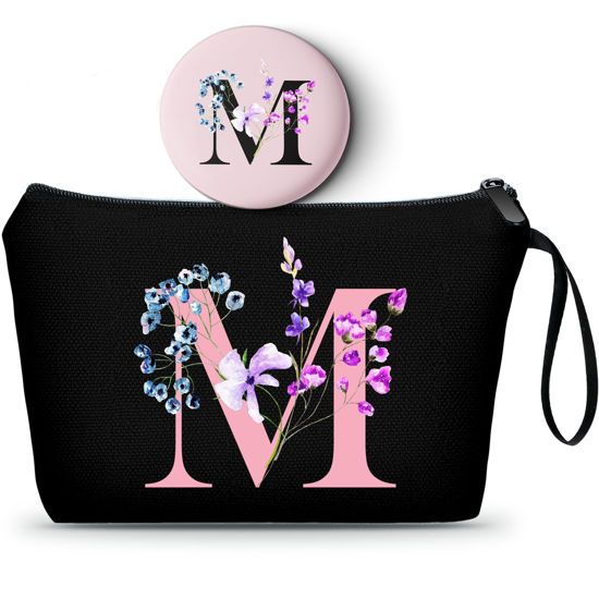 Picture of Women Gifts for Birthday, Makeup Bag, Maid of Honor Gifts, Gifts for Bride,bridesmaid, Sister Gifts, Friend Birthday Gifts for Women, Womens Birthday Gifts, Cosmetic Bag with Mirror,Christmas Gifts,M