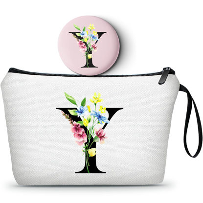 Picture of Gifts for Friends,Gifts for Mom Birthday,Initial Gifts,Monogram Gifts,Makeup Bag with Mirror,Bride to be Gifts,Sisters Gifts from Sister,Womens Gifts Unique,Personalized Gifts,Christmas Gifts,Y