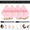 Picture of Maitys 12 Pieces Powder Puff Triangle Face Makeup Cosmetic for Loose Powder Soft Body Washable Reusable Foundation Sponge Mineral Wet Dry Makeup Tool(Pink, Small)