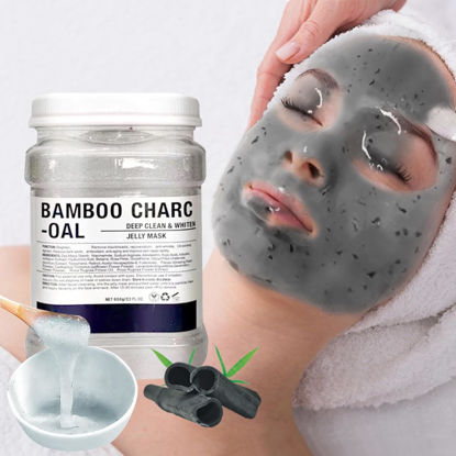 Picture of Fokiabin Jelly Mask for Facials Professional Natural Gel Face Masks,Hydrating Rubber Mask, 23 Fl Oz Jar Face Mask SkinCare(Bamboo charcoal essence)