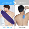Picture of Evridwear Exfoliating Back Scrubber with Handles Two Sides for Body Shower Deep Cleans Skin Massages Invigorating Blood Circulation Men Women One Size (Purple)
