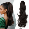 Picture of Mitrygreen Claw Clip Ponytail Extension 18" Clip in Wavy Ponytail Hair Extensions Long Pony Tails for Women Extensions Dark Brown Wave Hairpiece