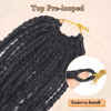 Picture of Goddess Box Braids Crochet Hair 14 Inch Boho Crochet Box Braids Curly Ends, 8 Packs Bohemian Box Crochet Braids Pre Looped Synthetic Crochet Hair for Black Women 1B