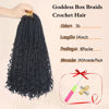 Picture of Goddess Box Braids Crochet Hair 14 Inch Boho Crochet Box Braids Curly Ends, 8 Packs Bohemian Box Crochet Braids Pre Looped Synthetic Crochet Hair for Black Women 1B