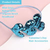 Picture of HIFANMM Valentines Day Heart Headband Blue Sequins Hair Band,3 Glitter Love Hearts Hair Accessories for Women Girls Kids, Birthday New Year Wedding Party Costumes Headdress Decoration Hair Hoop 1 Pcs