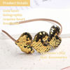 Picture of HIFANMM Valentines Day Heart Headband Gold Sequins Hair Band,3 Glitter Love Hearts Hair Accessories for Women Girls Kids, Birthday New Year Wedding Party Costumes Headdress Decoration Hair Hoop 1 Pcs