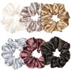 Picture of 6 Pcs Satin Silk Scrunchies - Hair Ties, Fashion Hair Bands, Bows, Ropes, Elastic Bracelets, Ponytail Holders, Hair Accessories for Women and Girls (4.5 Inch, Classic Color)
