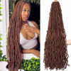 Picture of 6 Packs Soft Locs Crochet Hair Pre Looped 36 Inch Long Faux Locs Crochet Braids Curly Wavy Goddess Locs Dreadlocs Synthetic Hair For Black Women (30#, 36 Inch(Pack of 6))