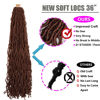 Picture of 6 Packs Soft Locs Crochet Hair Pre Looped 36 Inch Long Faux Locs Crochet Braids Curly Wavy Goddess Locs Dreadlocs Synthetic Hair For Black Women (30#, 36 Inch(Pack of 6))