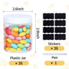 Picture of 36PCS 8OZ Plastic Jars with Screw On Lids, Pen and Labels Refillable Empty Round Slime Cosmetics Containers for Storing Dry Food, Makeup, Slime, Honey Jam, Cream, Butter, Lotion (White)