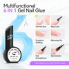 Picture of Gelike EC Gel Nail Glue UV - 6 in 1 Gel Glue for Nail Tips,Base Coat Free,2PCS Strong Adhesive for Press on Nails Acrylic Tips